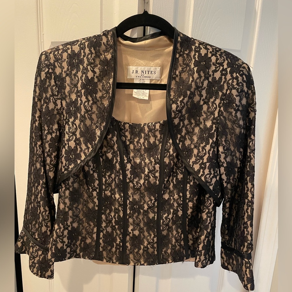 J.R. Nites by Caliendo Two piece top and jacket